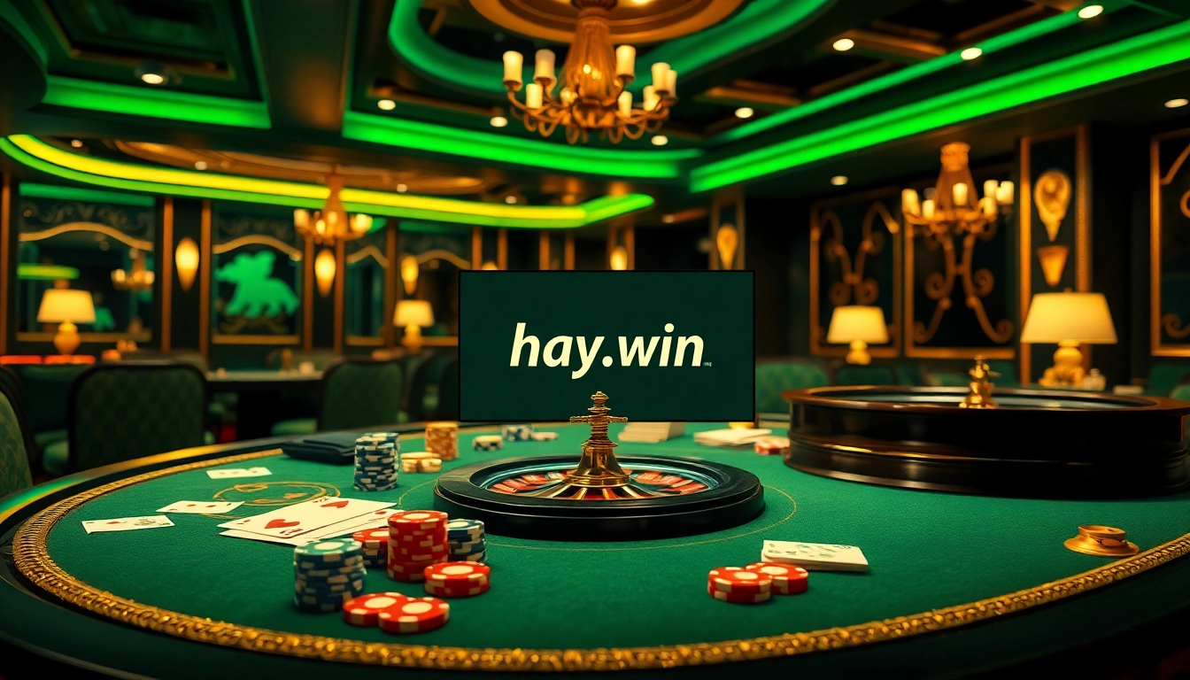 Experience the thrill of gambling at hay.win with an elegant casino setup featuring poker chips and playing cards.