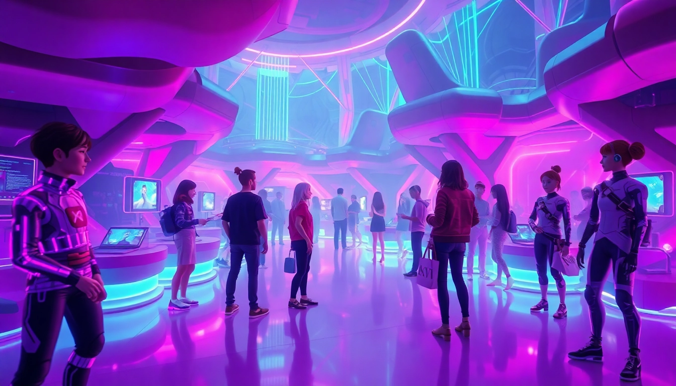 Dynamic scene depicting advanced free nsfw ai characters in a vibrant digital landscape.