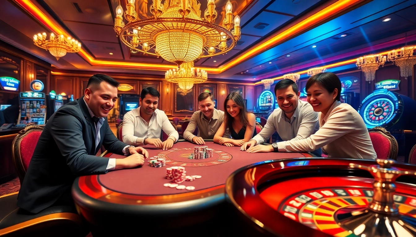 L'excitation de jouer au casino en ligne France avec des jetons de poker et une roulette dans un cadre de casino luxueux.