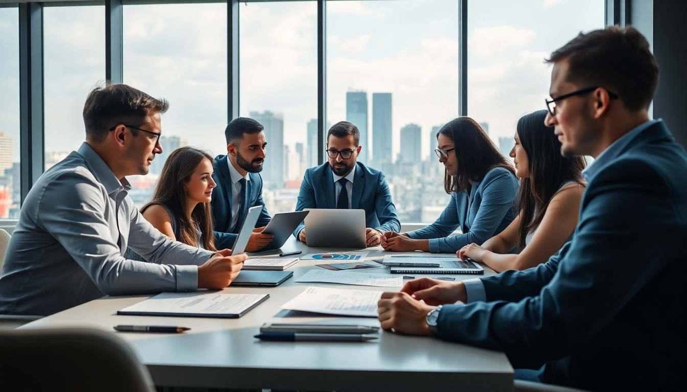 Analyze competitive intelligence faqs with a business team in a modern office setting.