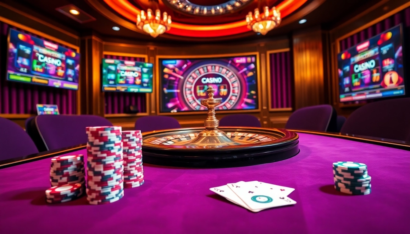 Vivez l'excitation au casino en ligne France avec des jetons de poker et des roues de roulette captivants.
