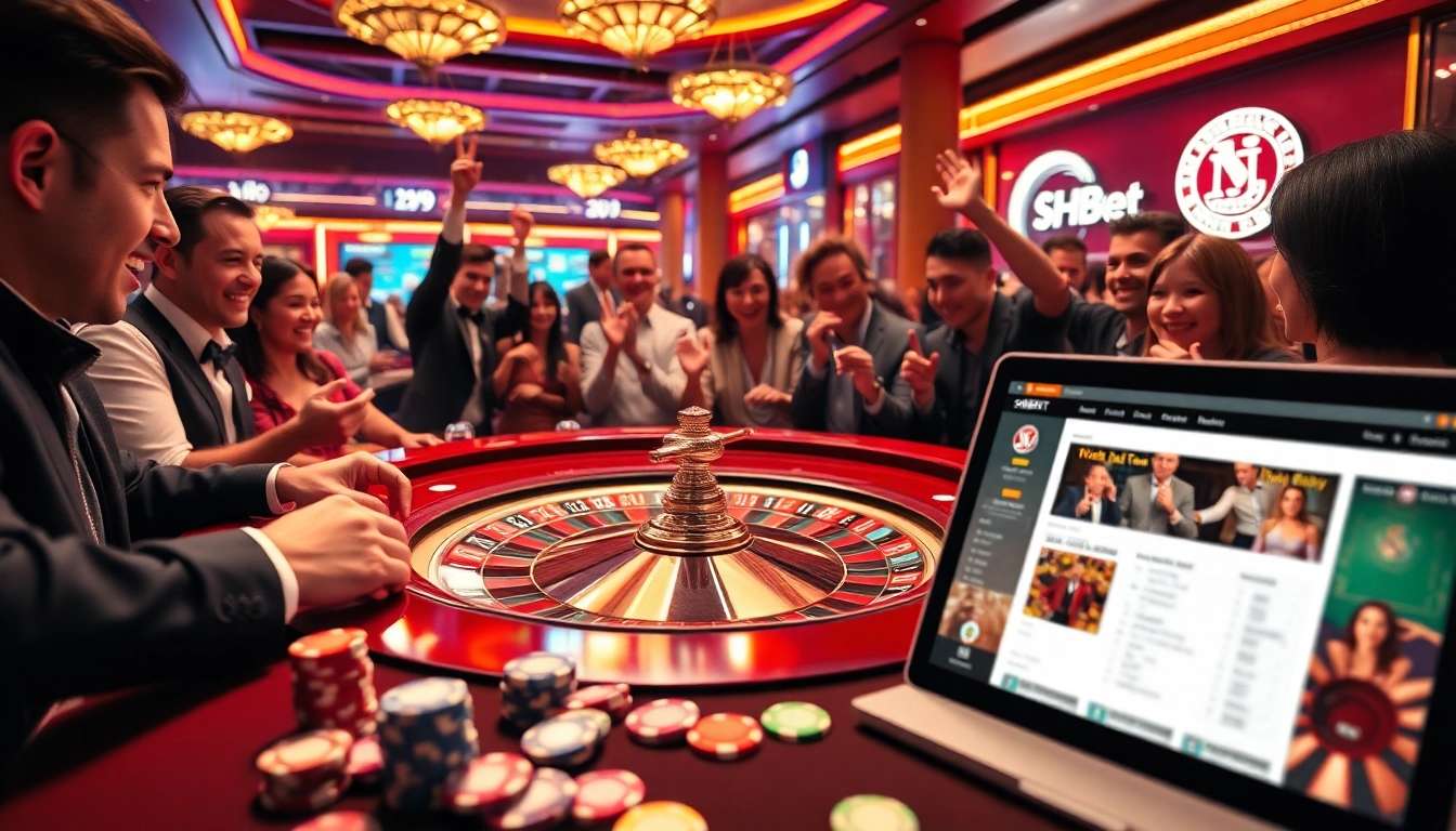 Players enjoying thrilling games at SHBET casino table full of excitement and vibrant atmosphere.
