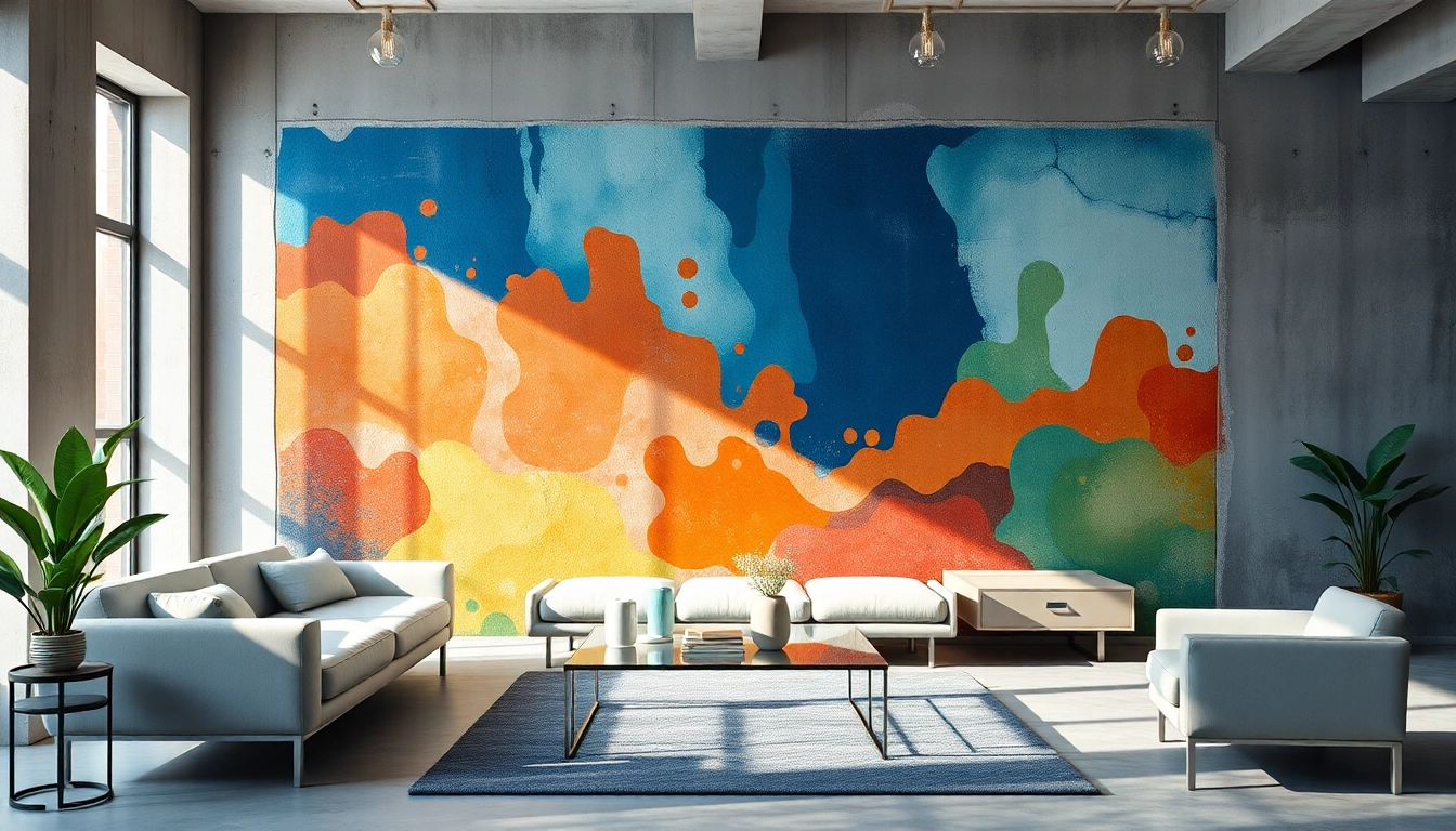 Żywe murale przekształcające betonową ścianę w kreatywny punkt centralny.