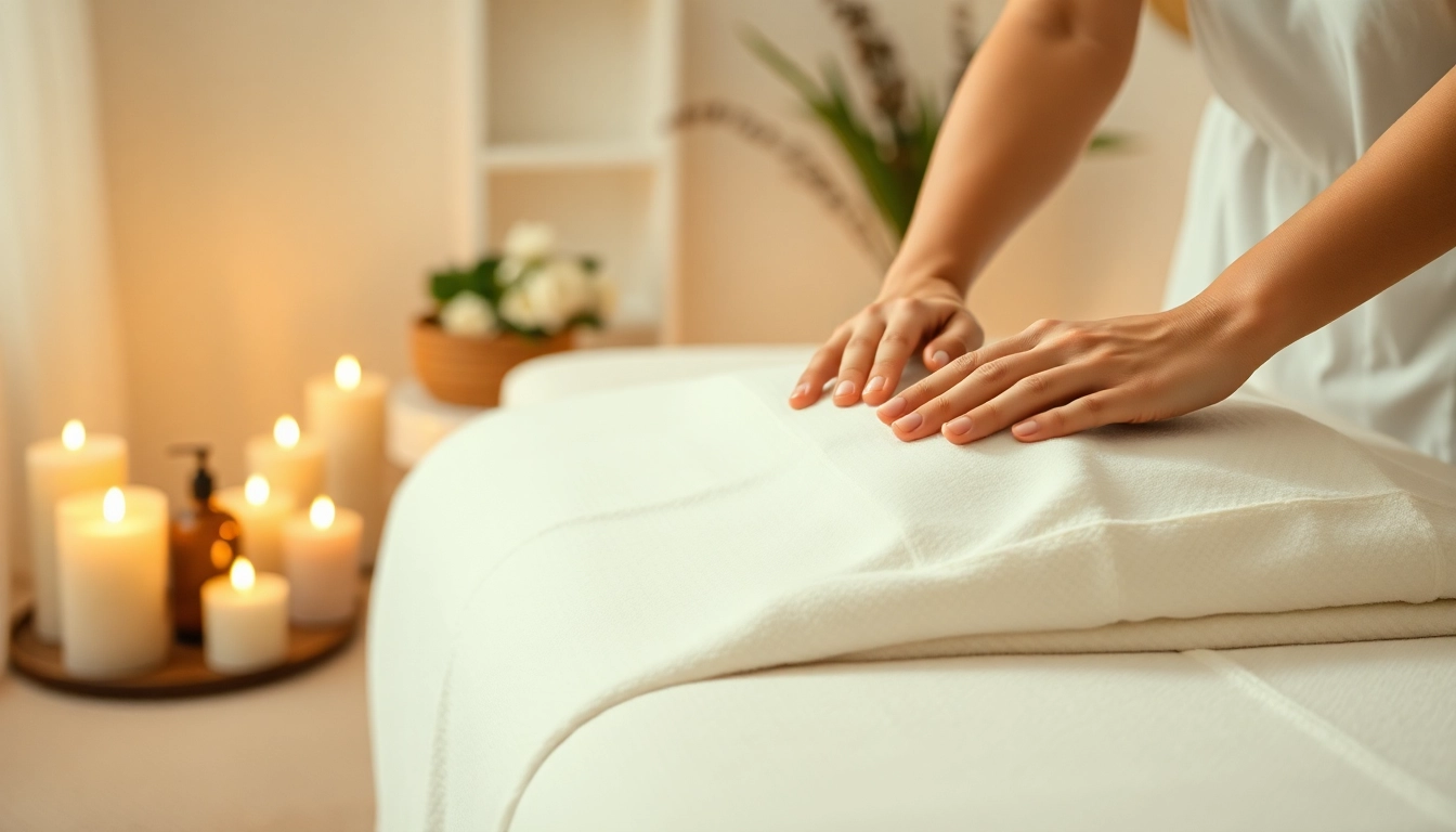 전문 기술과 평온한 환경을 보여주는 편안한 마사지 치료 세션.