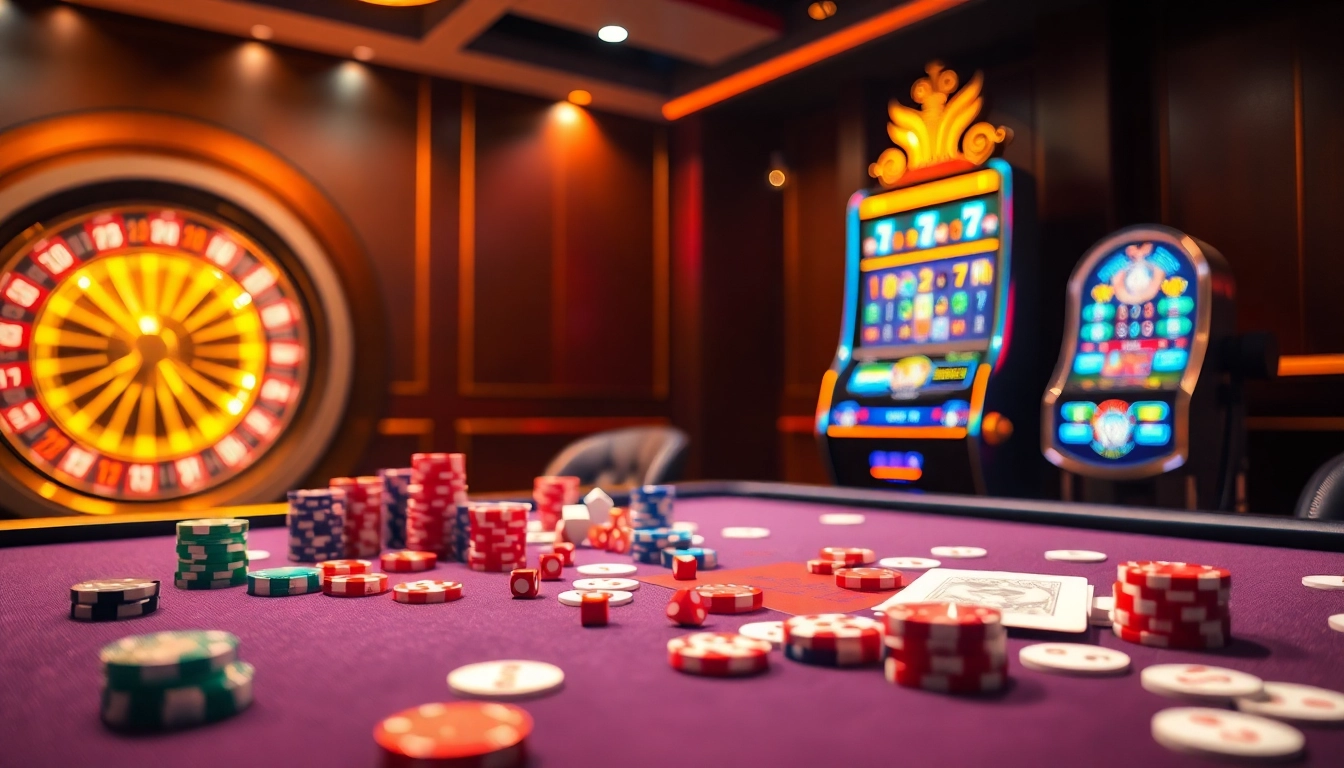 KPI4D gaming action at a luxury casino table with vibrant chips and exciting atmosphere.