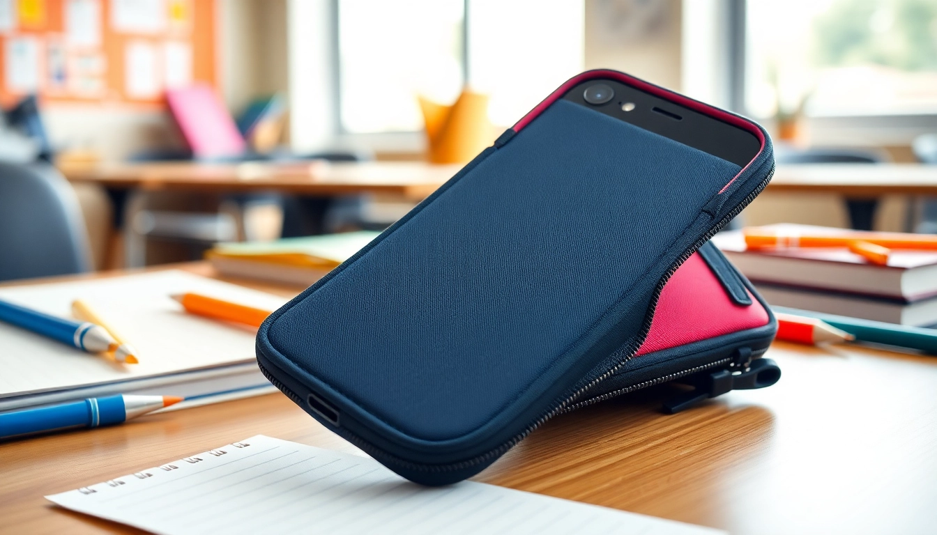 Handytasche Schule für Schüler, optimal zum Schutz und Transport von Smartphones.
